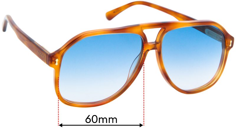 Gucci GG1042S 60mm Replacement Lenses by Sunglass Fix™